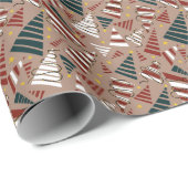 Houten kerstbomen cadeaupapier (Rol Hoek)