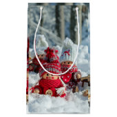 Houten Kerstfiguurtjes Klein Cadeauzakje (Voorkant)