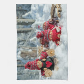 Houten kerstfiguurtjes theedoek (Verticaal)