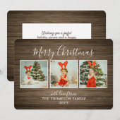 Houten Kerstkaart met Achtergrond (Voorkant / Achterkant)