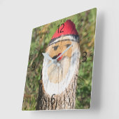Houten kerstman vierkante klok (Hoek)
