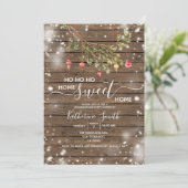 Houten kerstornament Housewarming Party Kaart (Staand voorkant)