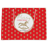 Houten Kerstschommelpaard Groot Cadeauzakje (Voorkant)