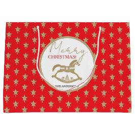 Houten Kerstschommelpaard Groot Cadeauzakje