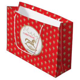 Houten Kerstschommelpaard Groot Cadeauzakje