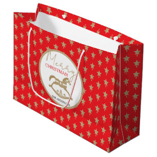 Houten Kerstschommelpaard Groot Cadeauzakje