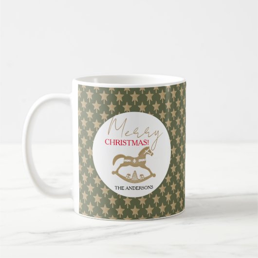 Houten Kerstschommelpaard Koffiemok (Links)