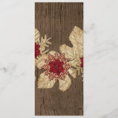 Houten Kerstster Bruiloft Menu (Achterkant)