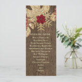 Houten Kerstster Bruiloft Menu (Staand voorkant)