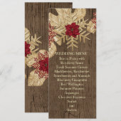 Houten Kerstster Bruiloft Menu (Voorkant / Achterkant)