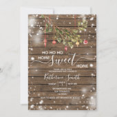 Houten Kerstversiering Housewarming Party Kaart (Voorkant)