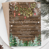 Houten Kerstversieringen Pijnbomen Vakantie Party Kaart