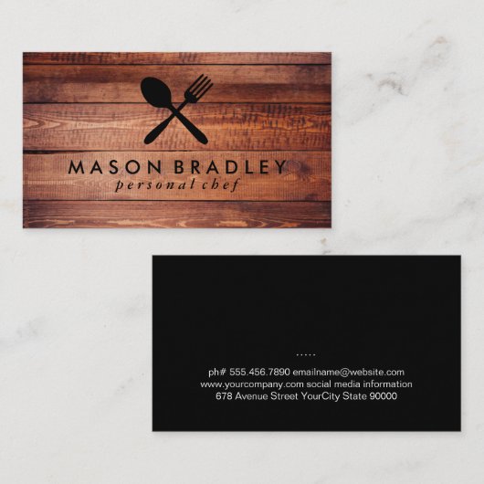 Houten Keuken Gereedschap Visitekaartje (Voorkant / Achterkant)