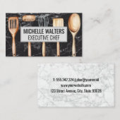 Houten keukengerei | Marmer Visitekaartje (Voorkant / Achterkant)