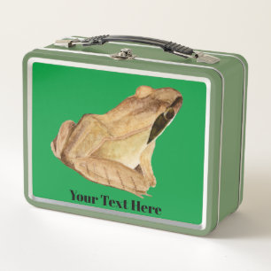 Houten kikker metalen lunchbox