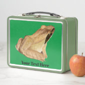 Houten kikker metalen lunchbox (In situ)