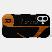 Houten-kleur muzieknoot met naam Case-Mate iPhone case (Achterkant (horizontaal))