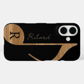 Houten-kleur muzieknoot met naam Case-Mate iPhone case (Achterkant (horizontaal))