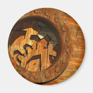 houten klok magneet