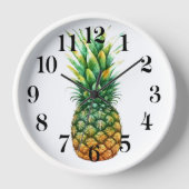 Houten Klok met Ananasprint (Voorkant)