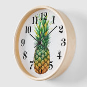 Houten Klok met Ananasprint (Hoek)