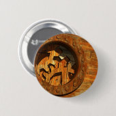 houten klok ronde button 5,7 cm (Voorkant /achterkant)
