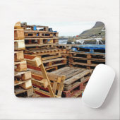 Houten kogeltjes op de Dock-Muismat Muismat (Met muis)