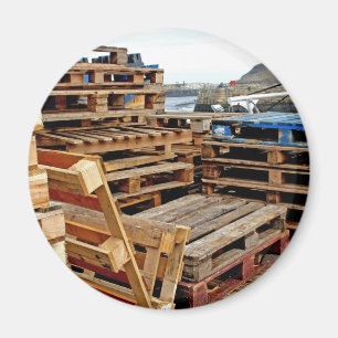Houten kogeltjes op de dok Magnet