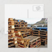 Houten kogeltjes op de postkaart voor dokken (Voorkant / Achterkant)