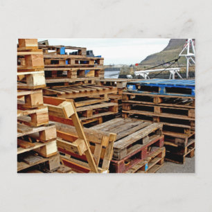 Houten kogeltjes op de postkaart voor dokken
