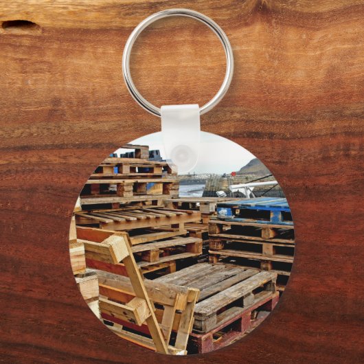 Houten kogeltjes op het Sleutelhanger Dock (Voorkant)