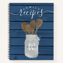 Houten Kom Lepel Familie Recepten Kookboek Blauw R
