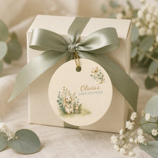 Houten Konijn Baby Shower Favor Tags Bedankjes Labels