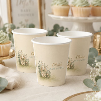 Houten Konijn Baby Shower Papieren Bekers