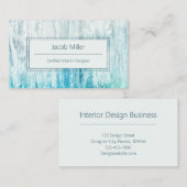 Houten Korrel Blauwgroen Witte Rustieke Textuur Visitekaartje (Voorkant / Achterkant)