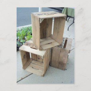 Houten kratten briefkaart