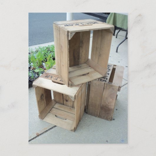 Houten kratten briefkaart (Voorkant)