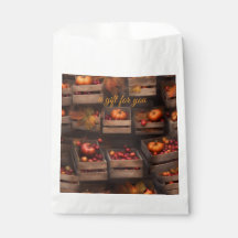 Houten kratten met appels en pompoenen cadeau