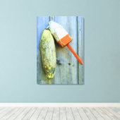 Houten kreeftenboeien verpakt canvas (Insitu (Houten vloer))