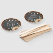 Houten Krijt Zonnebloemen Trouwprogramma Hand Fan Handwaaier (Niet-gemonteerd)