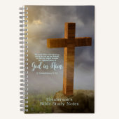 Houten Kruis Bijbel vers gepersonaliseerd Notitieboek (Voorkant)