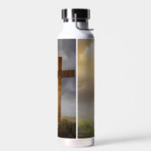 Houten Kruis Bijbel vers gepersonaliseerd Waterfles (Links)