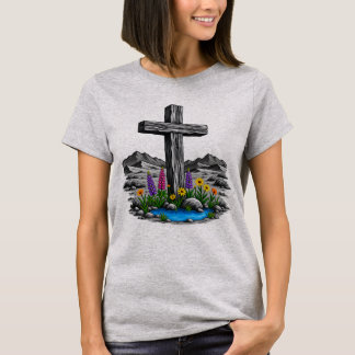 Houten Kruis in het Levende Water van de Woestijn T-shirt