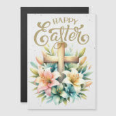 Houten kruis met lelies op maat Christelijk Pasen (Voorkant / Achterkant)