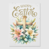 Houten kruis met lelies op maat Christelijk Pasen (Voorkant)