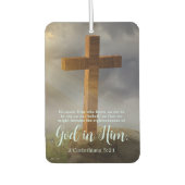 Houten Kruis Schrift Bijbelvers Luchtverfrisser (Voorkant)