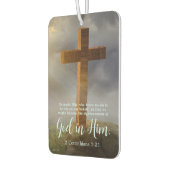 Houten Kruis Schrift Bijbelvers Luchtverfrisser (Links)