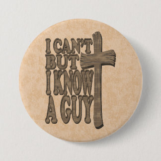 Houten Kruis van Christus 3d Christelijk Ontwerp Ronde Button 7,6 Cm