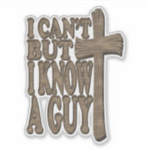 Houten Kruis van Christus 3d Christelijk Ontwerp Sticker (Voorkant)