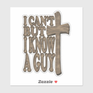 Houten Kruis van Christus 3d Christelijk Ontwerp Sticker